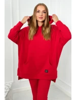 Bavlněná souprava, zateplená mikina + legíny červený Bavlněná souprava, zateplená mikina + legíny červený