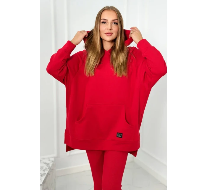 Bavlněná souprava, zateplená mikina + legíny červený Bavlněná souprava, zateplená mikina + legíny červený