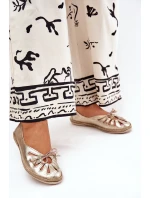 Ploché baleríny z přírodní kůže model 21684998 zlaté - Zazoo