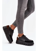 Buty Sportowe Sneakersy Damskie Na Platformie Vinceza 58565 Czarne