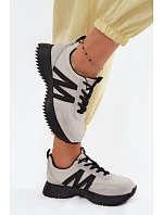 Semišové Dámské Tenisky Na Platformě Vinceza 41521 Šedé