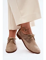 Kožené dámské elegantní šněrovací polobotky model 22136712 - Zazoo