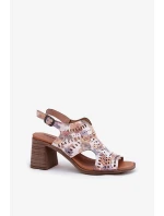 Sandále na podpätku model 211363 Krok v štýle