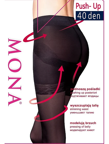 Dámské punčochové kalhoty Mona Push-Up 40 den 5-XL