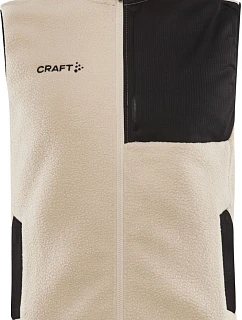 Craft Corporate ADV Pile Fleece Vest M Pánska fleecová vesta Sherpa 81.3810 ecru/čierna