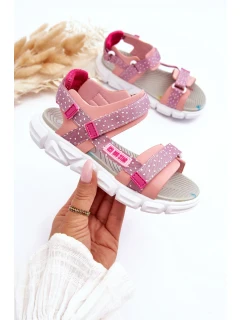 Dziecięce Sandałki Na Rzep Big Star LL374202 Różowe