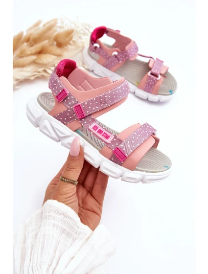 Dziecięce Sandałki Na Rzep Big Star LL374202 Różowe