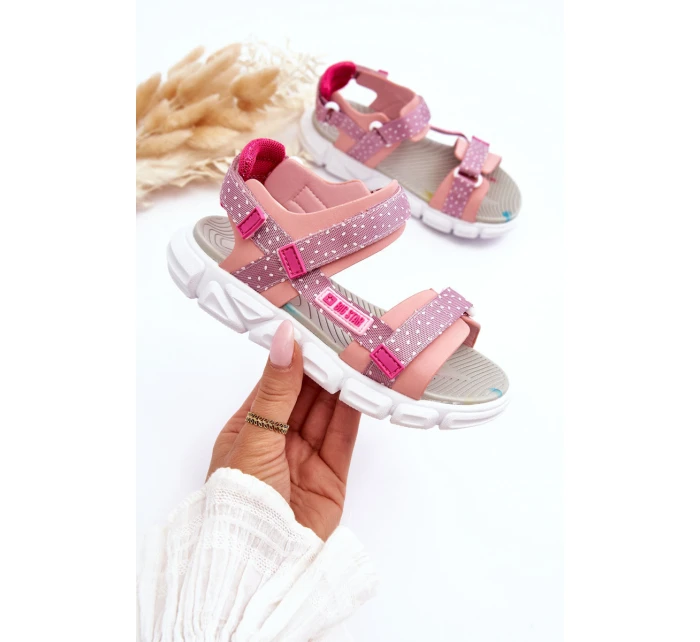 Dziecięce Sandałki Na Rzep Big Star LL374202 Różowe