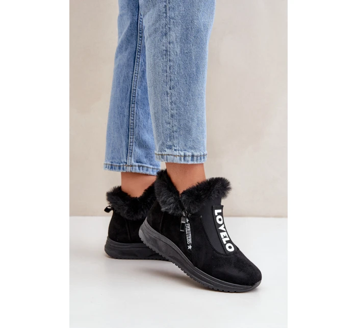 Sneakersy Botki Damskie Z Futerkiem Czarne Zeriana Sneakersy Botki Damskie Z Futerkiem Czarne Zeriana