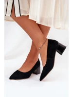 Zamszowe Gładkie Czółenka Ze Szpiczastymi Noskami Vinceza 66736 Czarne