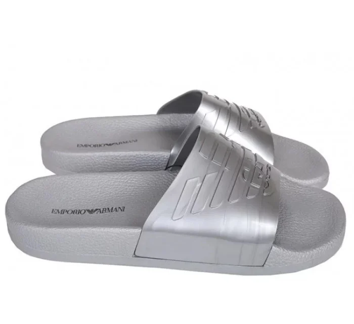 Pantofle model 7456204 stříbrná - Emporio Armani