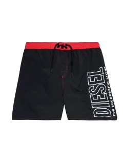 Pánske kúpacie šortky 00SV9U-0PCAU-900 - čierna/červená - Diesel