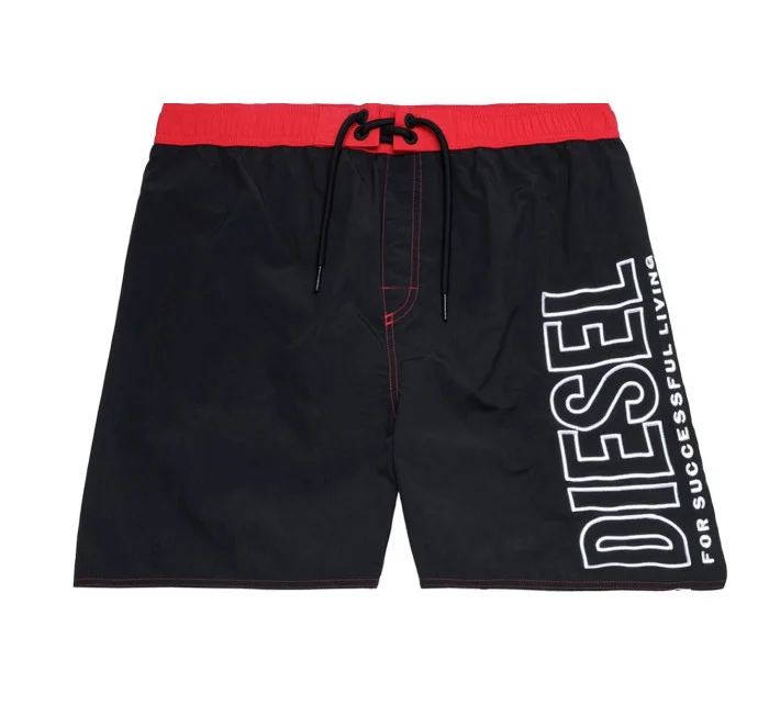 Pánske kúpacie šortky 00SV9U-0PCAU-900 - čierna/červená - Diesel
