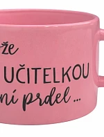 pretože BYŤ UČITEĽOM nie je osol... - ružový hrnček s makrónkou 200 ml