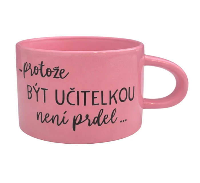 pretože BYŤ UČITEĽOM nie je osol... - ružový hrnček s makrónkou 200 ml