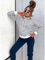 Tmavě modrý dámský bavlněný teplákový komplet s mikinou model 21777414 - Moon Tmavě modrý dámský bavlněný teplákový komplet s mikinou model 21777414 - Moon