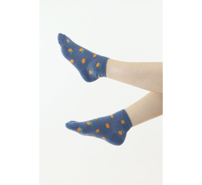 Veselé ponožky 889 modré s pomarančmi