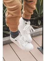 Dziecięce Klasyczne Wysokie Trampki Big Star LL374002 Białe Dziecięce Klasyczne Wysokie Trampki Big Star LL374002 Białe