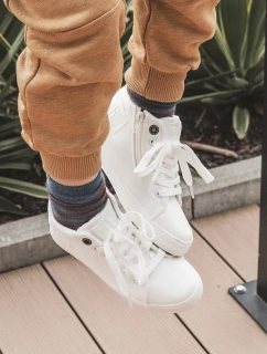 Dětské klasické vysoké tenisky Big Star model 21609037 Bílá - Big Star Shoes