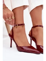 Lakované lodičky s patou bordové model 21794111 - Boto