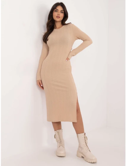 Sukienka LK SK model 21798066 beżowy - FPrice Sukienka LK SK model 21798066 beżowy - FPrice