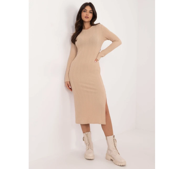 Sukienka LK SK model 21798066 beżowy - FPrice Sukienka LK SK model 21798066 beżowy - FPrice
