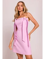 M851 Šaty s mašľami - cukríkovo ružové