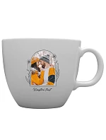 Personalizovaný keramický hrnček MEGA XXL s objemom 1000 ml s kvetinovým rámom