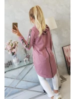 Mikina se zipem na zádech tmavě růžová