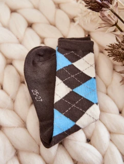 Młodzieżowe Wysokie Skarpety W Kratę 5-Pak Multikolor