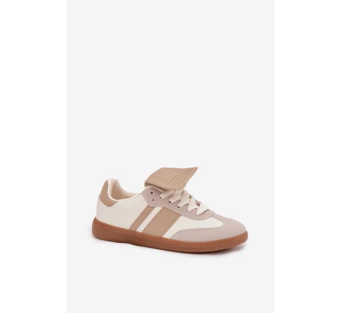 Niskie Sneakersy Damskie Z Wywiniętym Językiem Beżowe Ardira Niskie Sneakersy Damskie Z Wywiniętym Językiem Beżowe Ardira