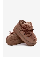 Śniegowce Dziecięce Młodzieżowe Z Futerkiem D.Franklin DFSH370011 Brązowe