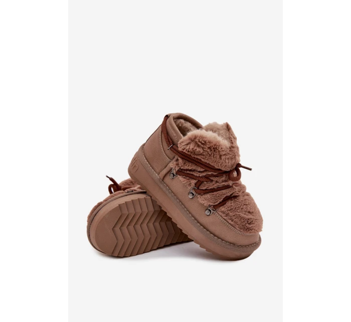 Śniegowce Dziecięce Młodzieżowe Z Futerkiem D.Franklin DFSH370011 Brązowe