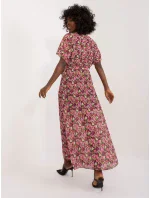 Sukienka DHJ SK model 20105407 czarno różowy - FPrice Sukienka DHJ SK model 20105407 czarno różowy - FPrice