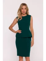 S427 Peplum šaty - zelené