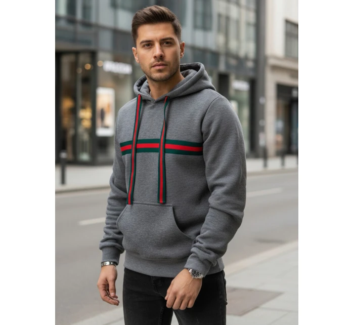 Pánska tmavosivá mikina FashionStreet BX5937 Pánska tmavosivá mikina FashionStreet BX5937