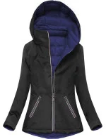 Čierno-tmavomodrá obojstranná prechodná bunda (7699)