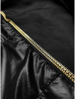 Čierna dámska vesta s ozdobným zipsom S'West (B8151-1)