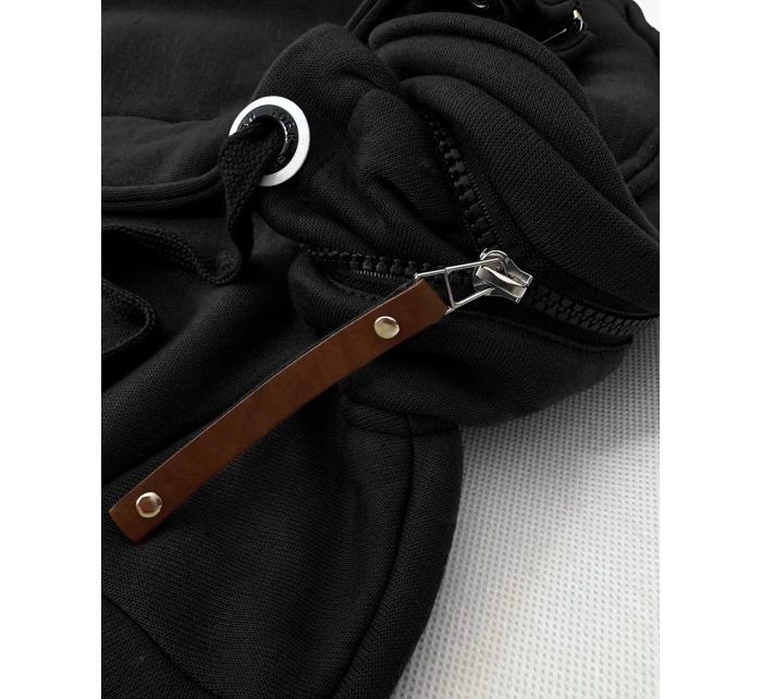 Dámska mikina so stojačikom a kapucňou LHD čierna (AMG-171)