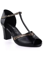 Lodičky s otvorenou špičkou čierne M.Daszynski SA107-37