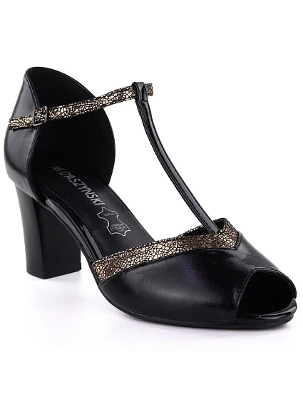 Lodičky s otvorenou špičkou čierne M.Daszynski SA107-37