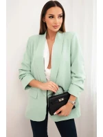 Bunda s klopou elegantná svetlá mentolová