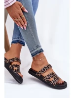 Klapki Damskie Z Rzepem Vinceza 17401 Panterka