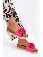 Klapki Damskie Na Platformie Z Ozdobnymi Kwiatkami Fuksja Tessara Klapki Damskie Na Platformie Z Ozdobnymi Kwiatkami Fuksja Tessara