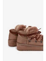 Śniegowce Dziecięce Młodzieżowe Z Futerkiem D.Franklin DFSH370011 Brązowe