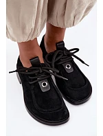 Dámské barefoot polobotky z přírodní semiše model 22356081 černé - D&A