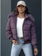 Dámská prošívaná zimní bunda s kožešinou fialová Dstreet model 21979230 - FashionStreet