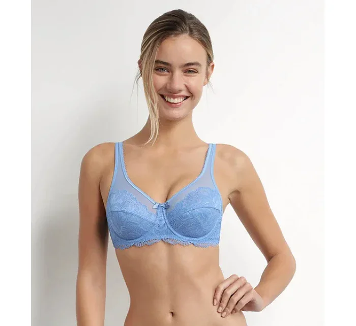 Dámska čipkovaná podprsenka DIM GENEROUS ESSENTIEL UNDERWIRE BRA - DIM - svetlo modrá
