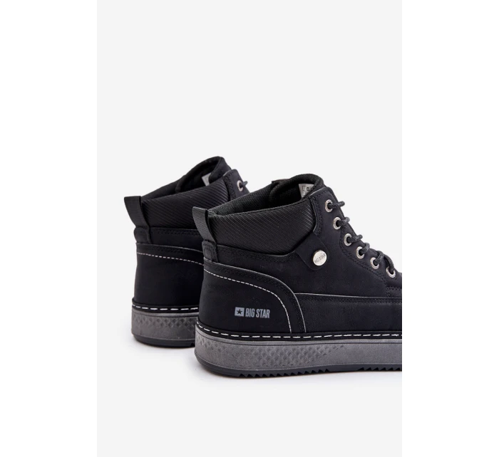 Sznurowane Botki Męskie Big Star OO174559 Hi-Poly System Czarne
