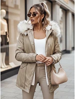 Dámská zimní bunda parka béžová Dstreet model 21971453 - FashionStreet Dámská zimní bunda parka béžová Dstreet model 21971453 - FashionStreet